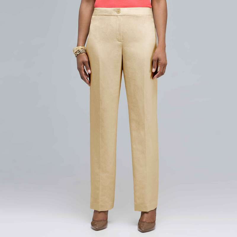 Washable Linen Slim Pant, Reed, large image number 0